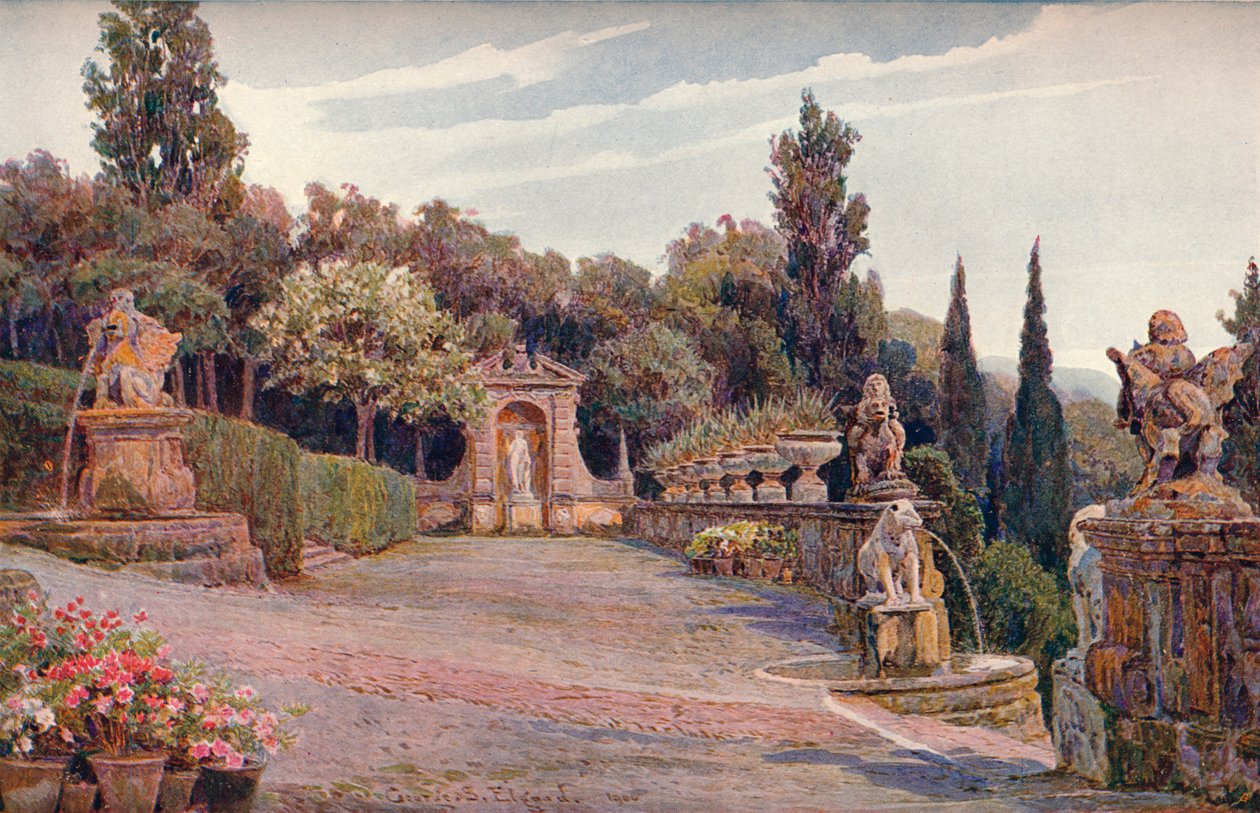 Üst Teras, Villa Imperiale, Cenova, 1900 by George Samuel Elgood