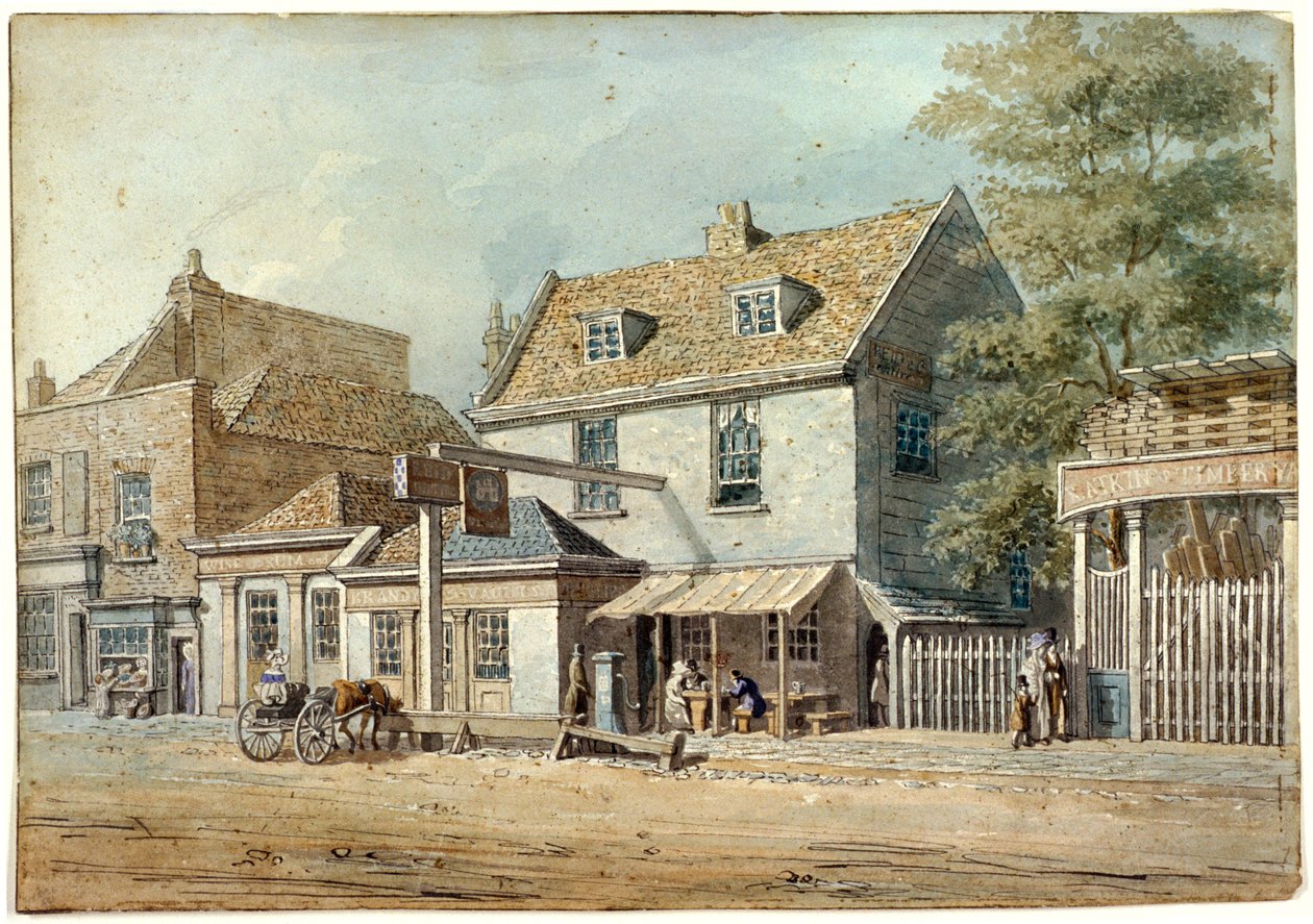 Castle Tavern, Eski Kent Yolu, Londra, c1830 by George Scharf
