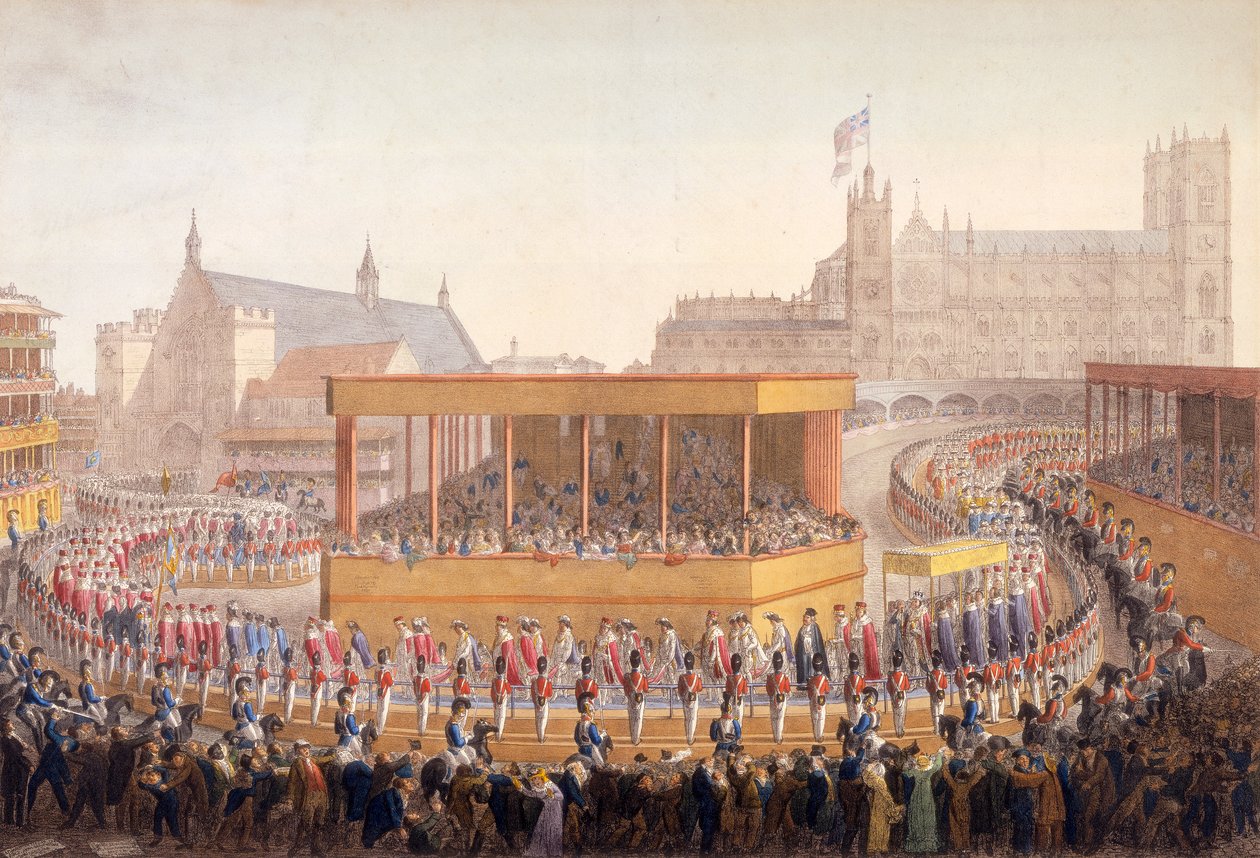 Kral George IV'ün taç giyme töreni, Westminster, Londra, 10 Temmuz 1821 by George Scharf