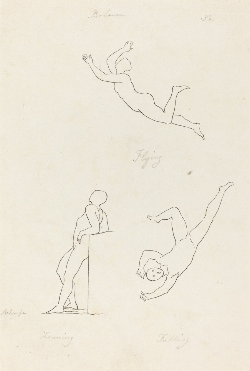 Eğilmek, Uçmak ve Düşmek by George Scharf after John Flaxman