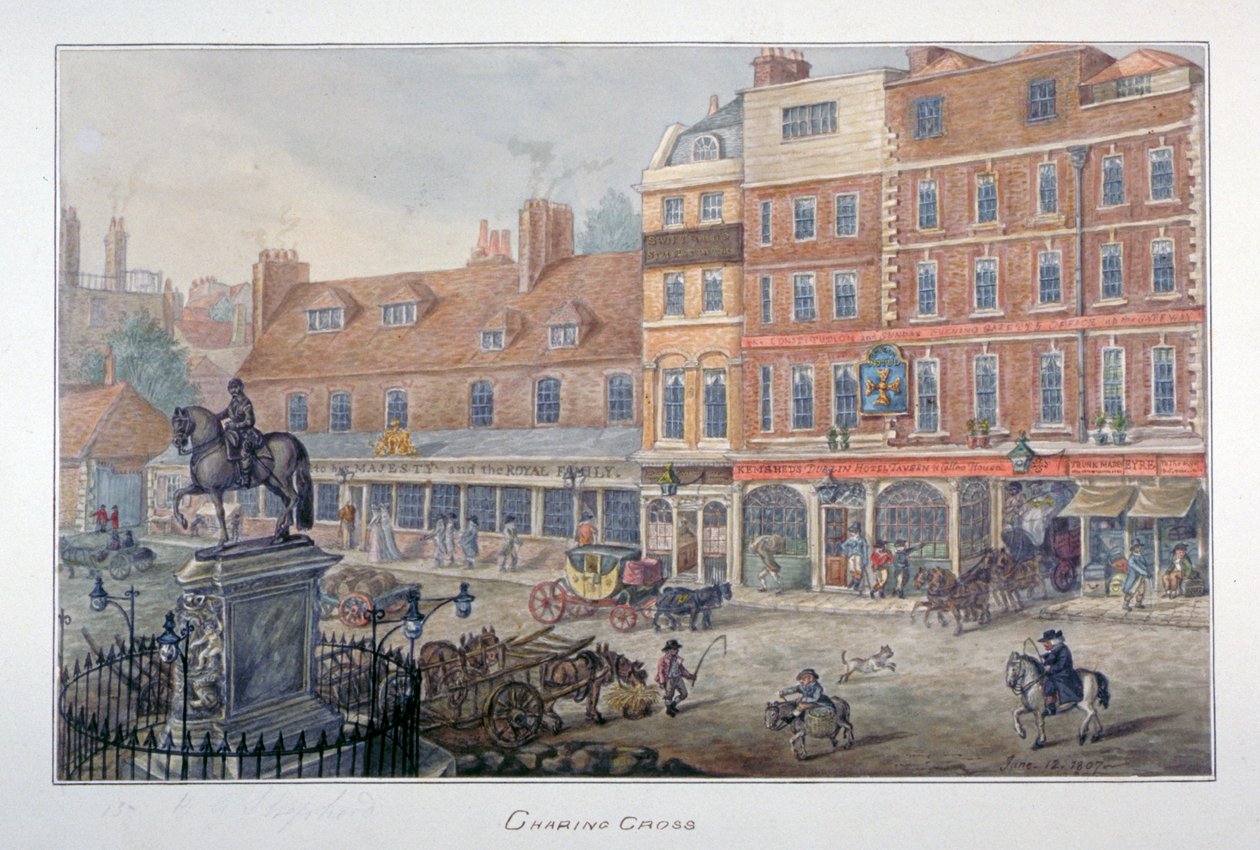 Charing Cross, Westminster, Londra, 1807 by George Shepherd
