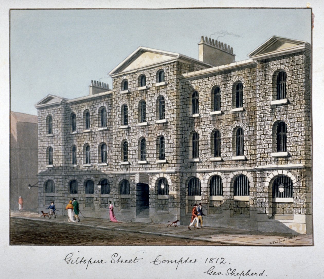 Giltspur Street Compter, Londra Şehri, 1812. by George Shepherd