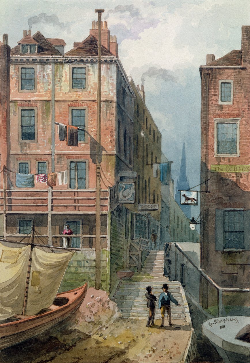 Hungerford Merdivenleri, c.1810 by George Shepherd