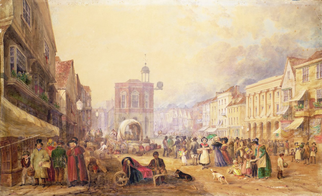 Gabriel's Hill'den Maidstone High Street, 1829 by George Shepherd