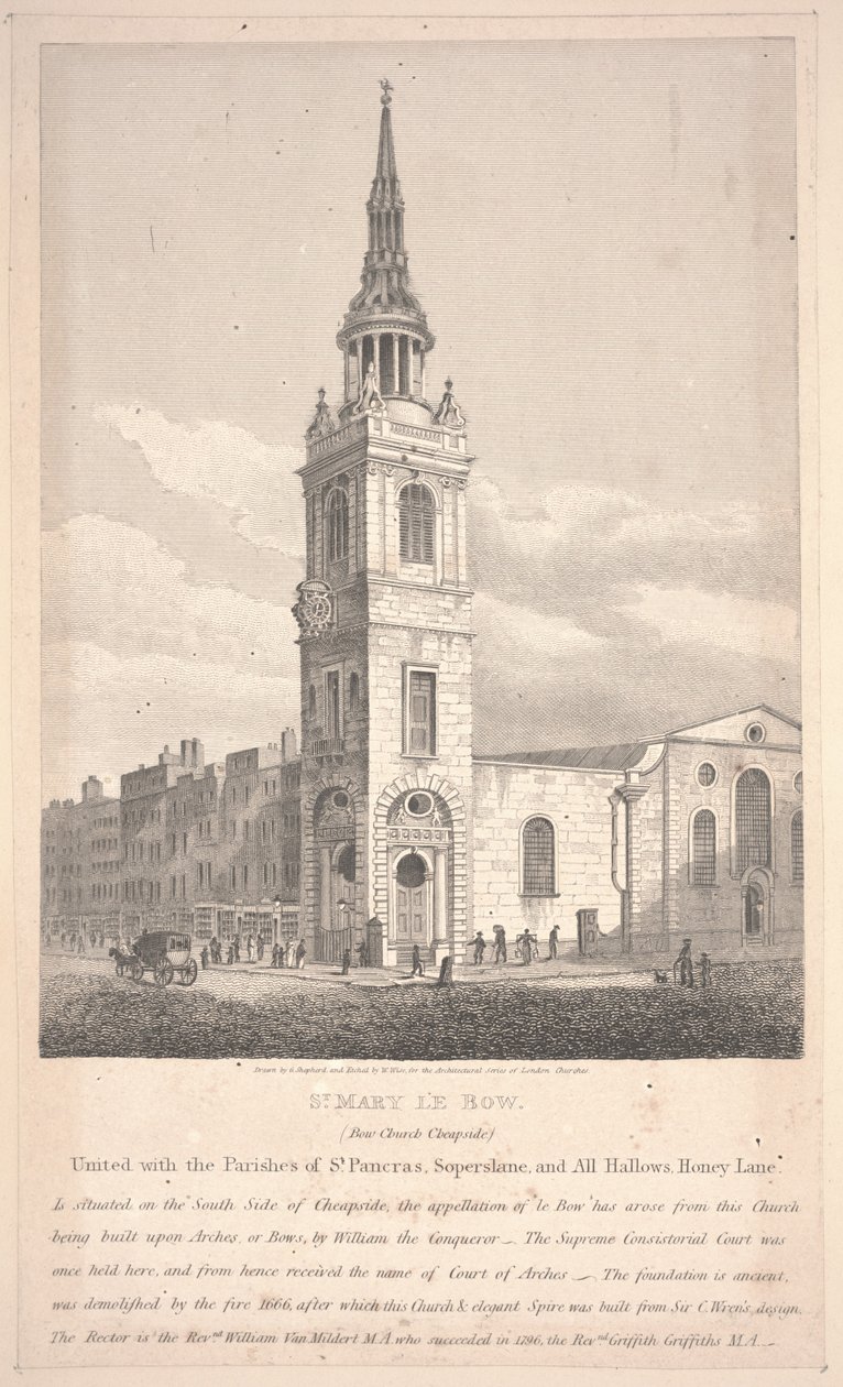 William Wise tarafından oyulmuş St. Mary Le Bow by George Shepherd