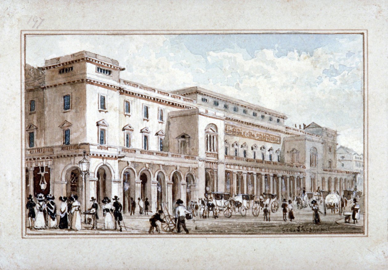 Kral Tiyatrosu, Haymarket, Westminster, Londra, 1828 by George Shepherd