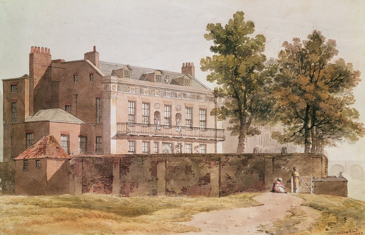 Millbank'taki Grosvenor Evi'nin görünümü, 1809 by George Shepherd