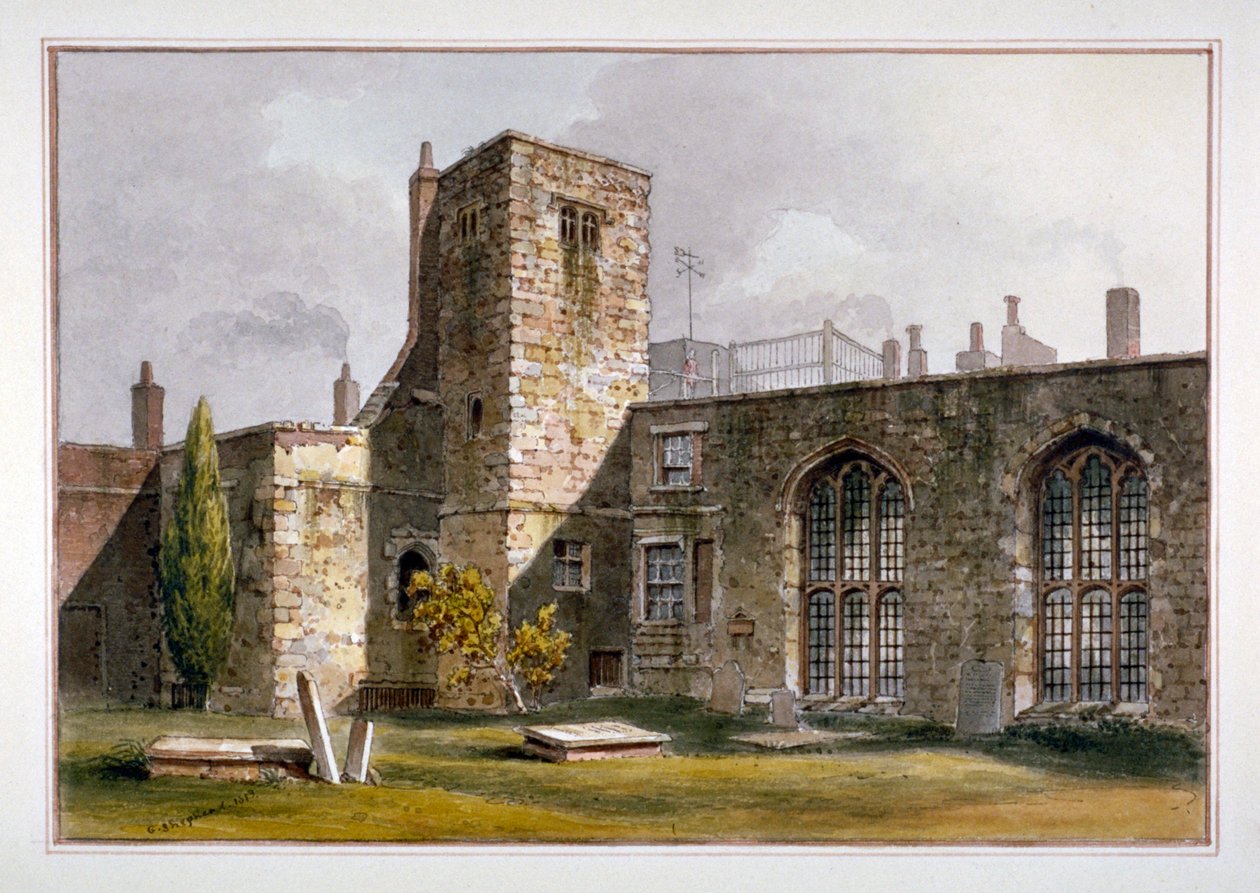 Savoy Şapeli'nin görünümü, Savoy Sarayı, Westminster, 1819 by George Shepherd