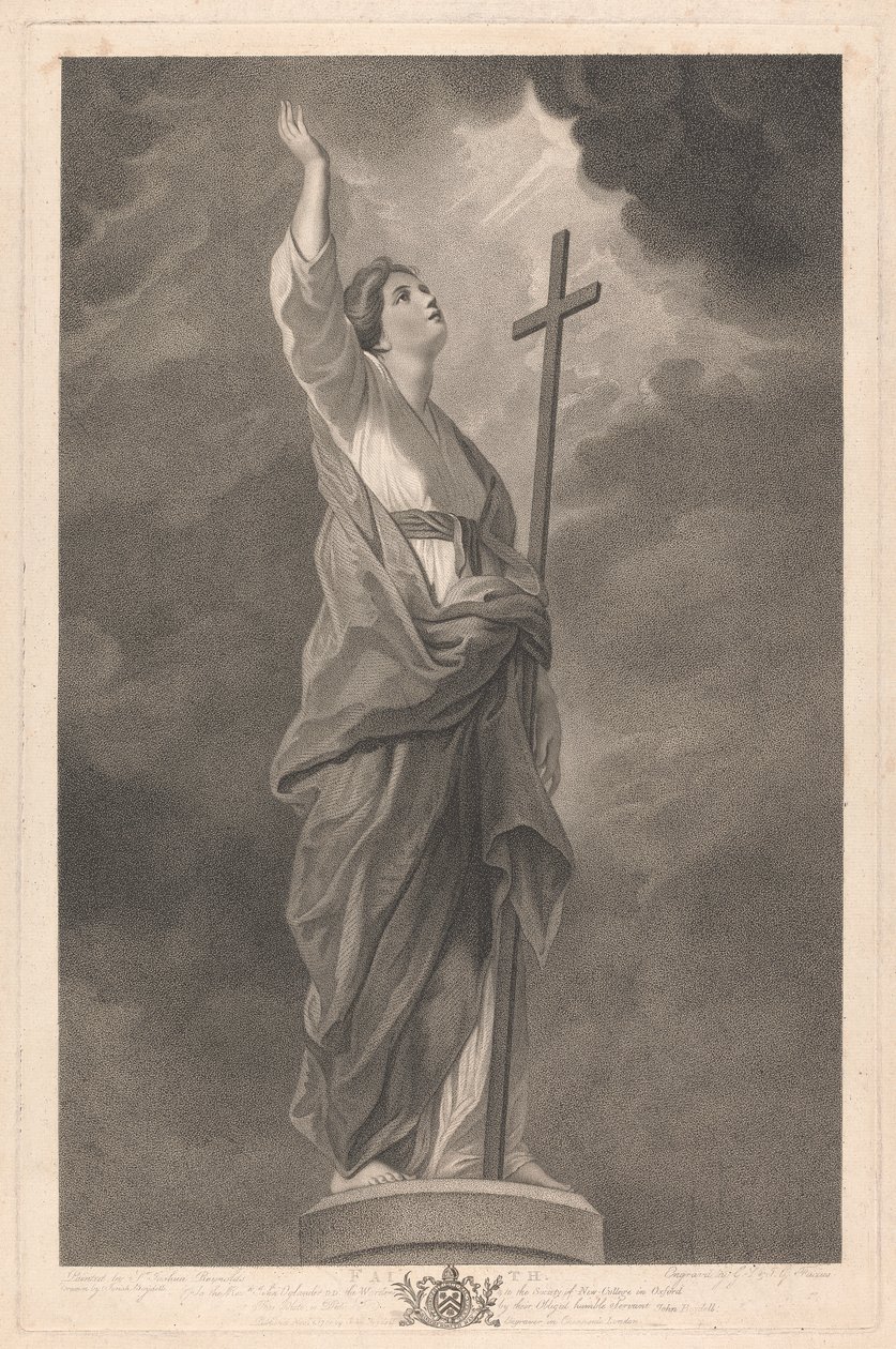 Şapelin Batı Penceresi, New College Oxford: Erdemler - İnanç by George Siegmund Facius