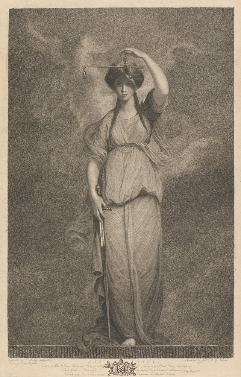 Şapelin Batı Penceresi, New College Oxford: Erdemler - Adalet by George Siegmund Facius