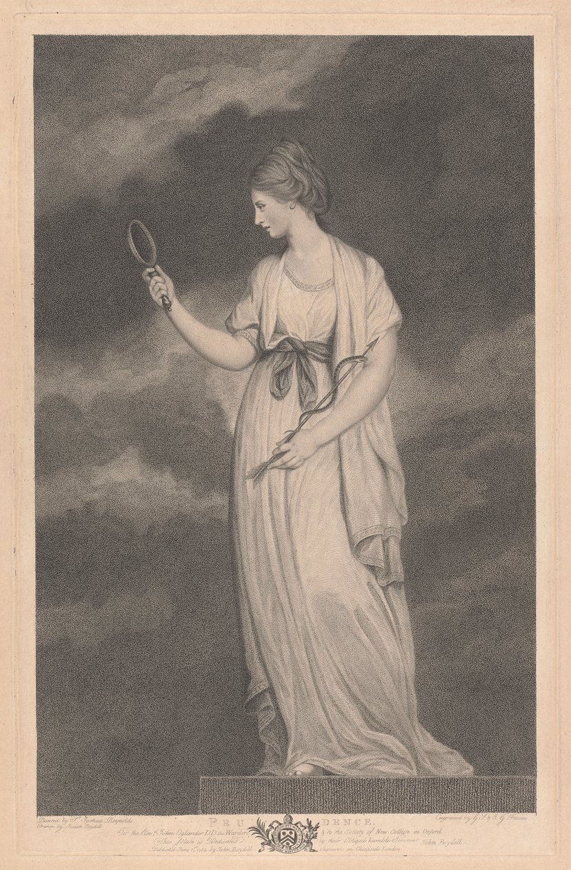 Şapelin Batı Penceresi, New College Oxford: Erdemler - Prudence by George Siegmund Facius