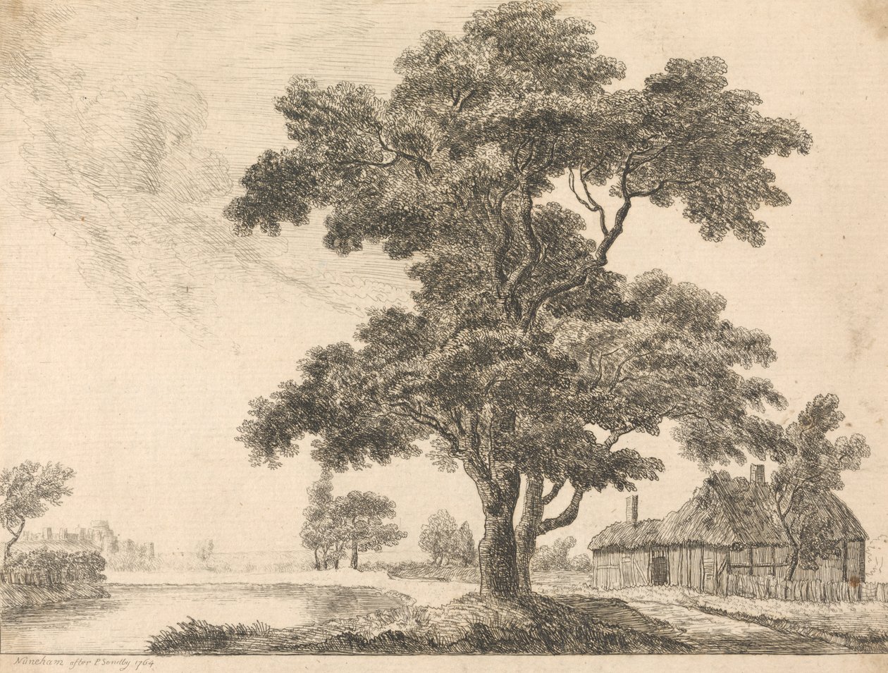Windsor Kalesi ile Manzara by George Simon Harcourt