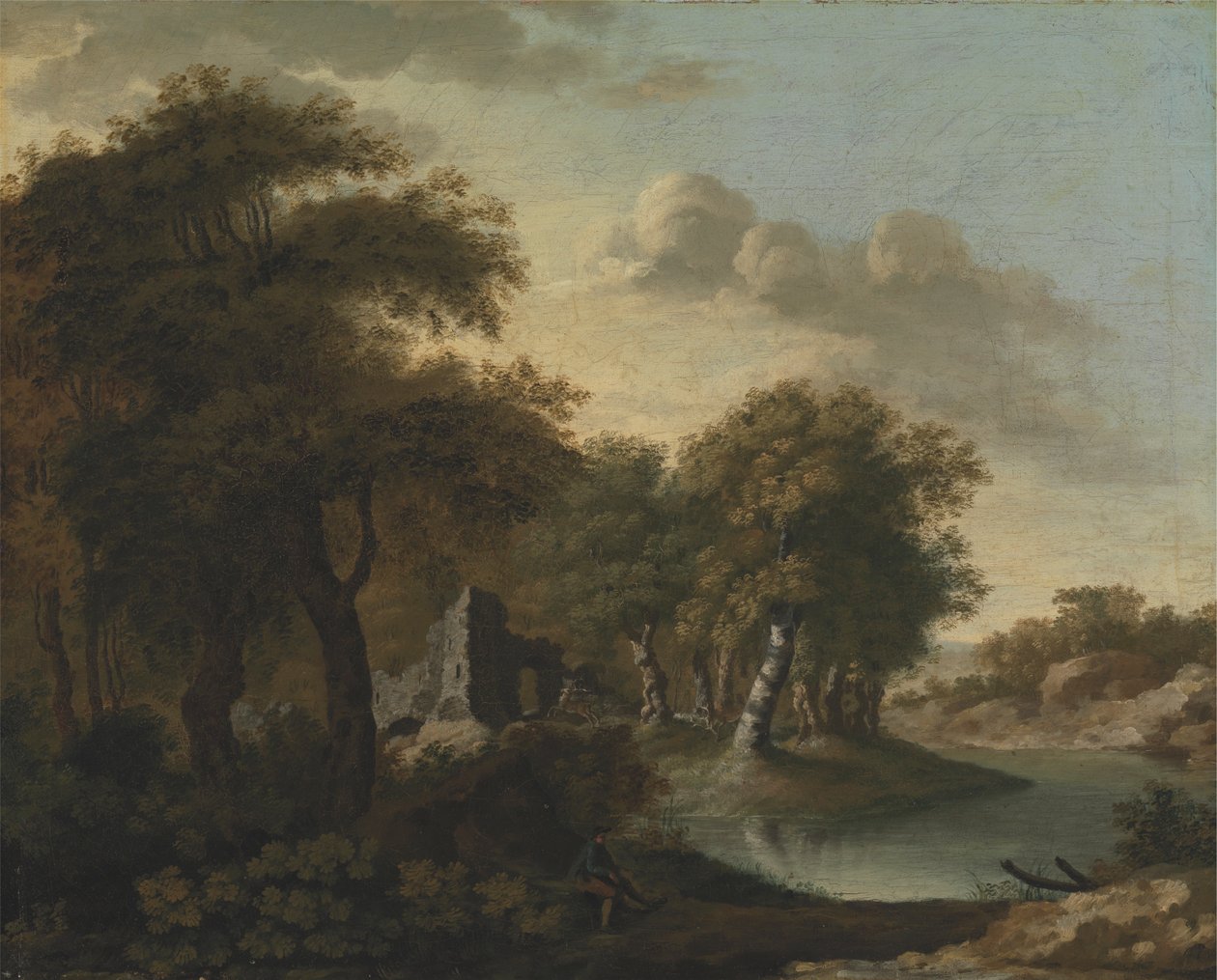 Su Kenarındaki Harabelerle Arundel, Sussex Yakınlarından Bir Görünüm by George Smith