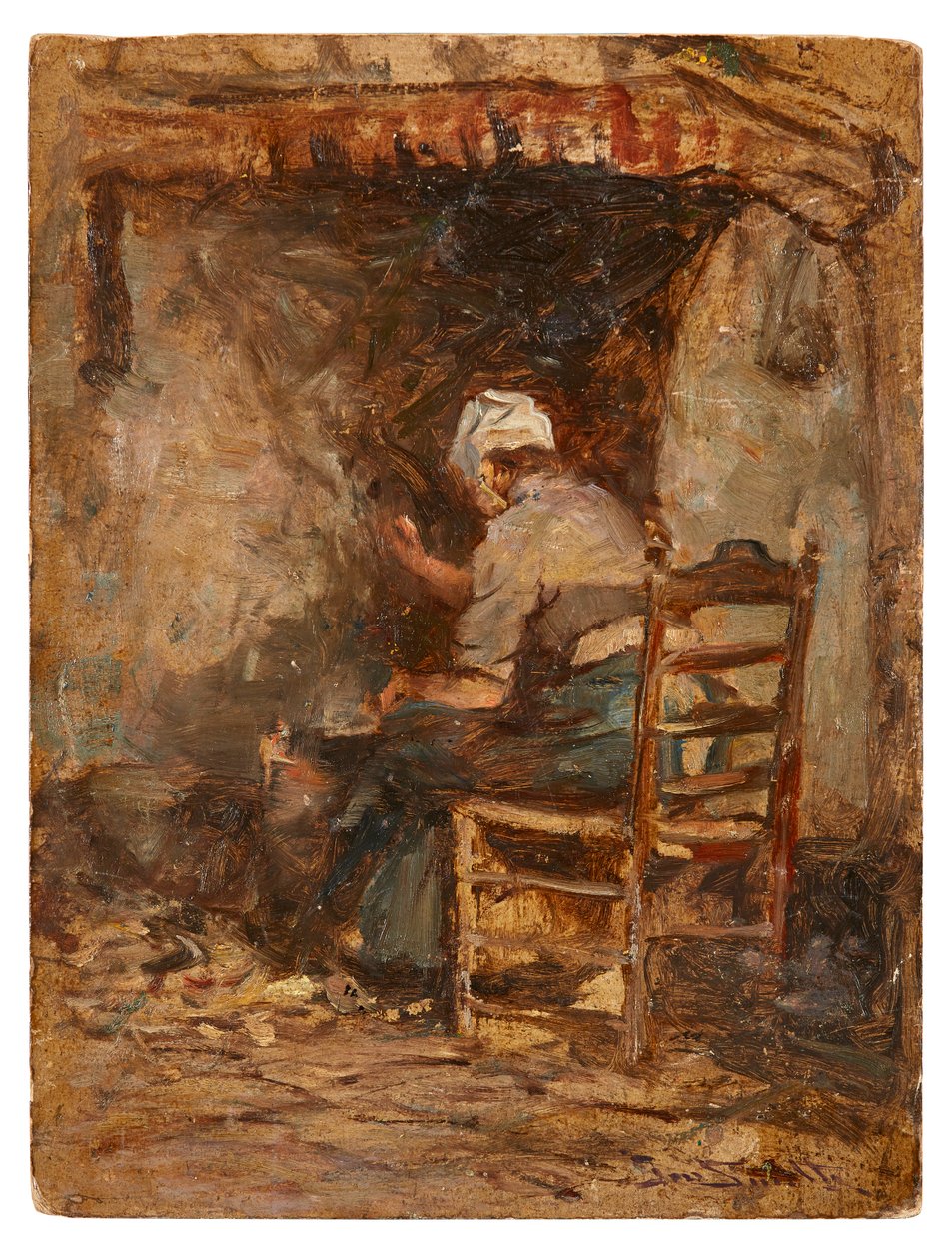 Bir Sütçü Kızın taslağı (gemideki yağ) by George Smith