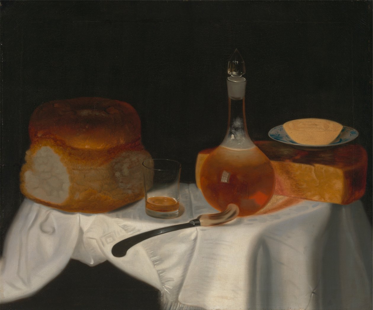 Natürmort Ekmek, Tereyağı ve Peynir by George Smith