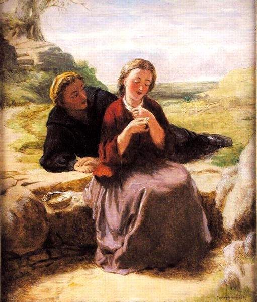 Dinlenme Saati (panelde yağ) by George Smith