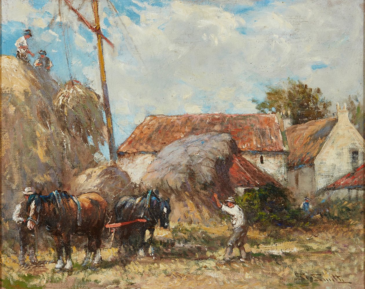 Saman Kasnağını Çalışmak (tuval üzerine yağlı boya) by George Smith