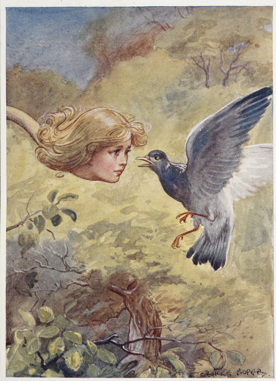 Güvercini korkutan uzun boyunlu Alice by George Soper