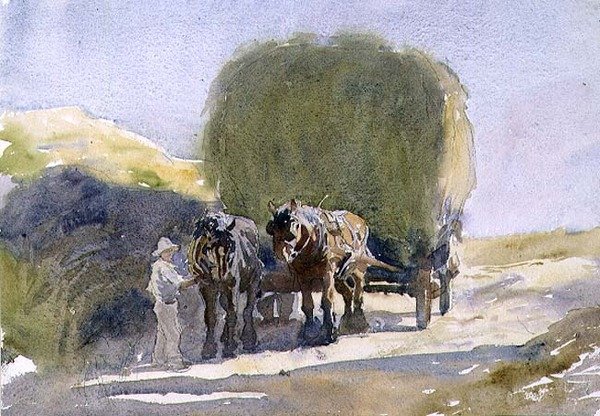 Gün Işığında Hayrick (suluboya) by George Soper