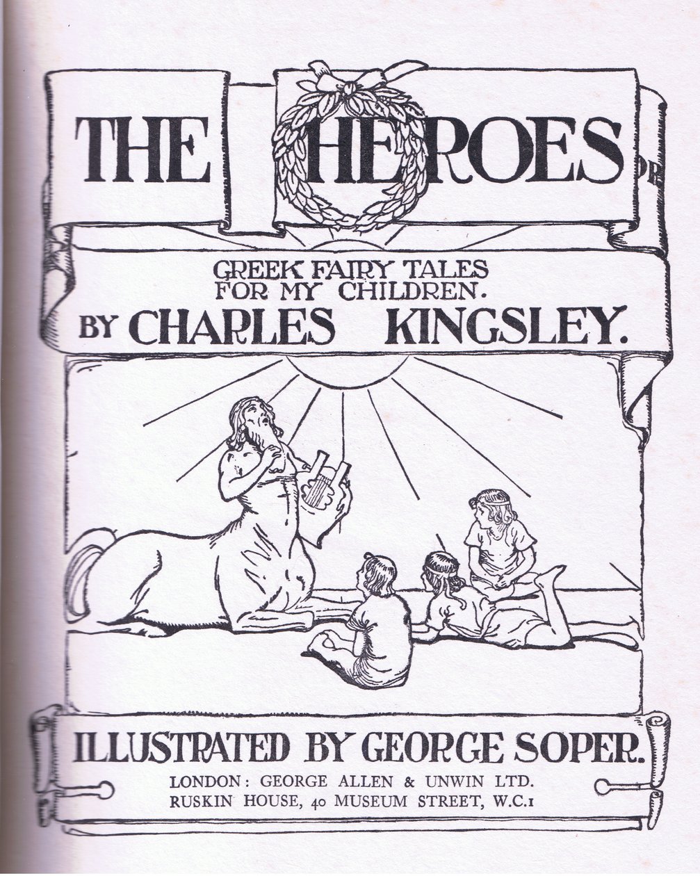 Başlık sayfası tasarımı, George Allen ve Unwin 1929 tarafından yayınlanan The Heroes