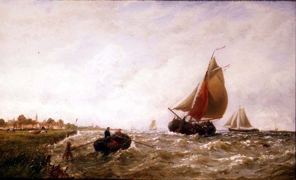 Hollanda kıyı şeridinden nakliye by George Stanfield Walters