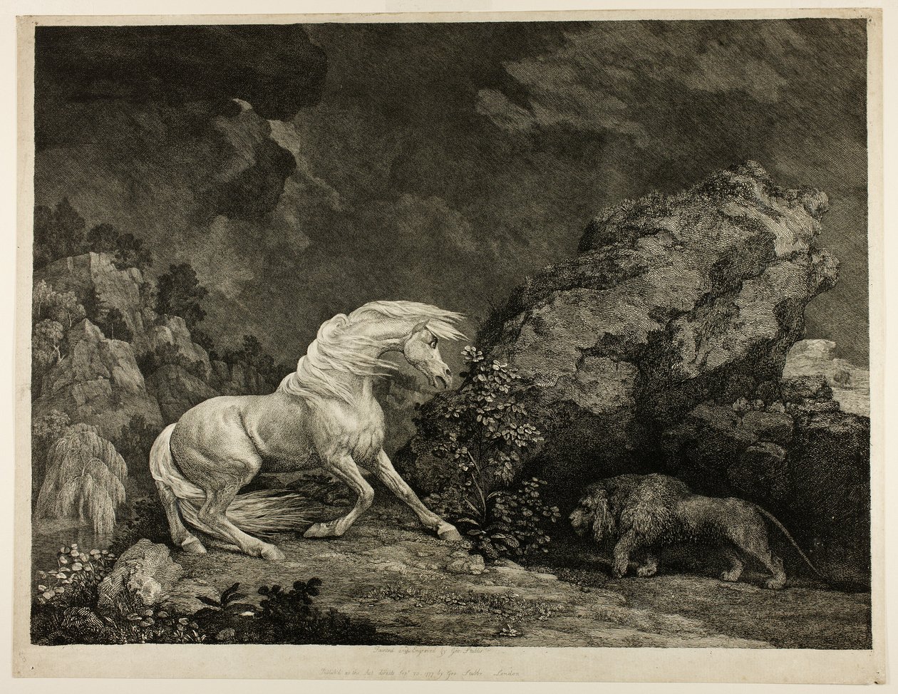 Aslan tarafından korkutulan bir at by George Stubbs