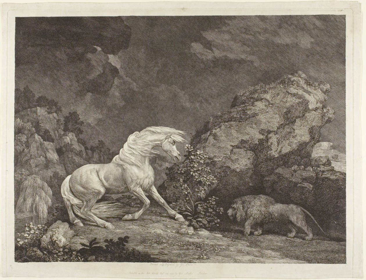 Aslan tarafından korkan bir at by George Stubbs