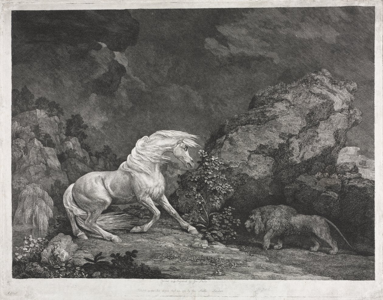 Aslan tarafından korkan bir at by George Stubbs