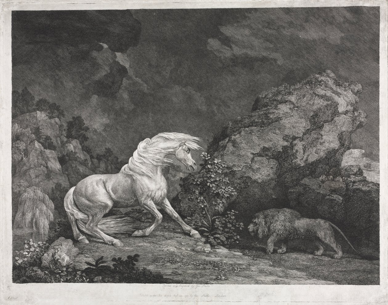 Aslan Tarafından Korkan Bir At, 1777. by George Stubbs