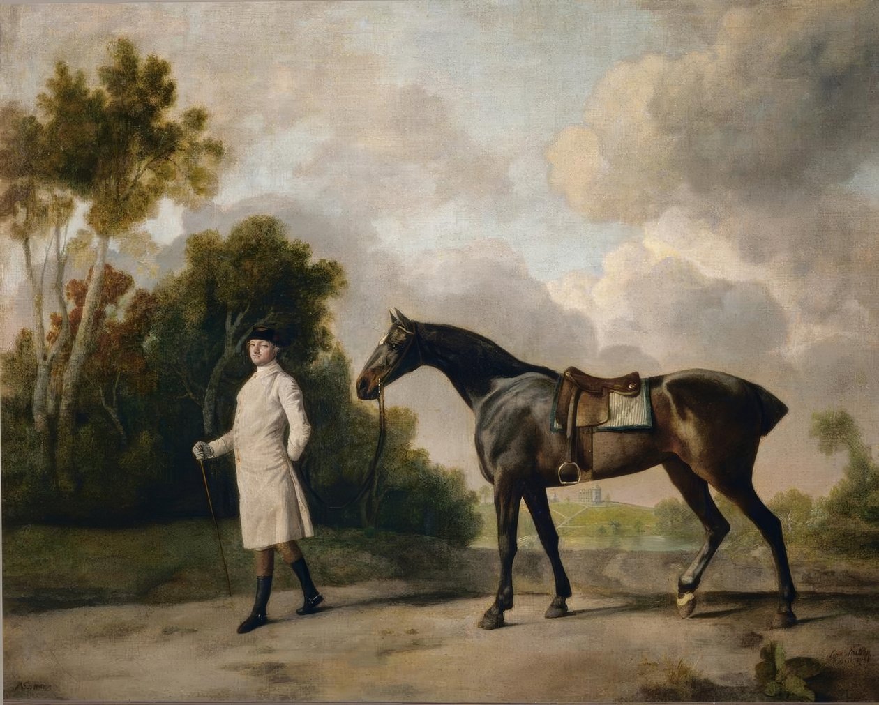 Assheton, 1. Vikont Curzon, kısrağı Maria ile by George Stubbs