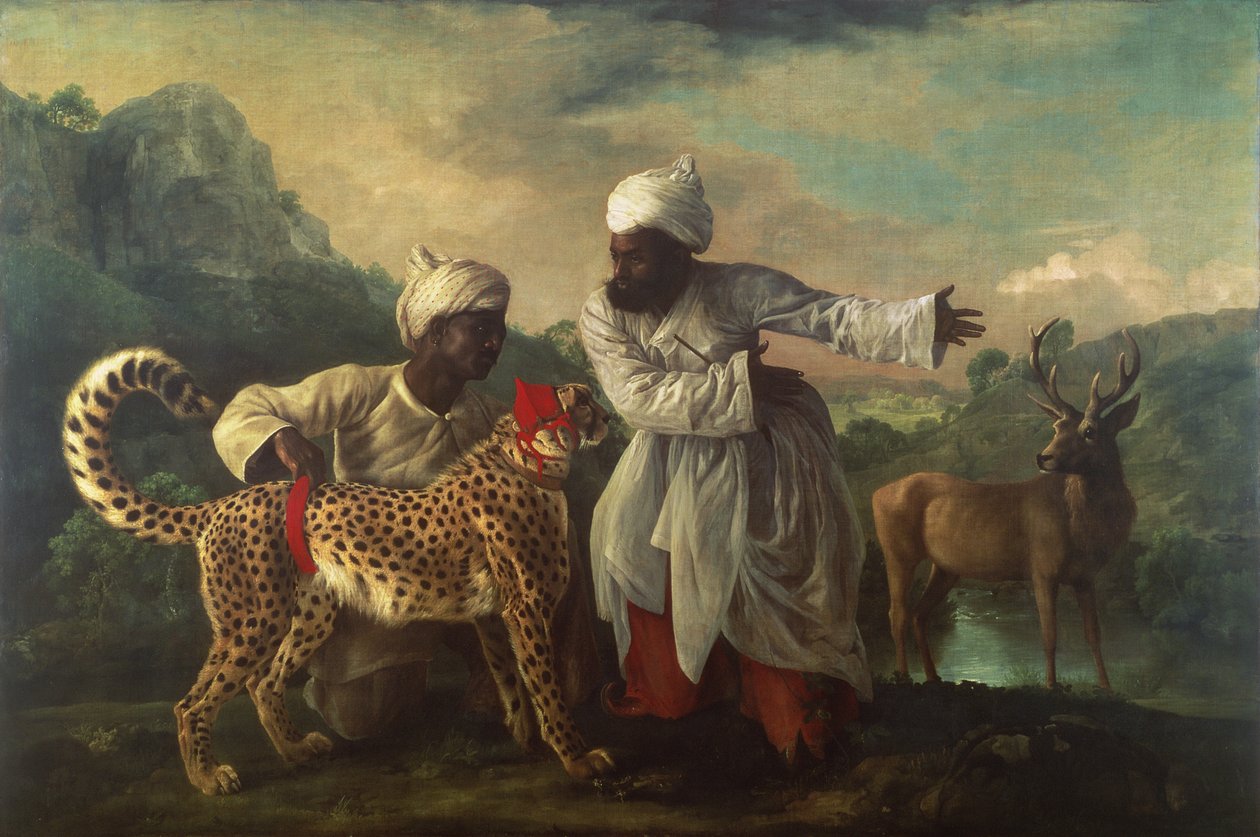 İki Kızılderili ile Çita ve Geyik, 1765 dolayları (tuval üzerine yağlıboya) by George Stubbs