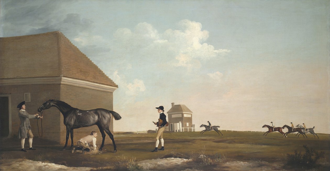Bir Eğitmen, bir Ahır-Çocuk ve bir Jokey ile Newmarket Heath üzerinde Hile, 1765 by George Stubbs
