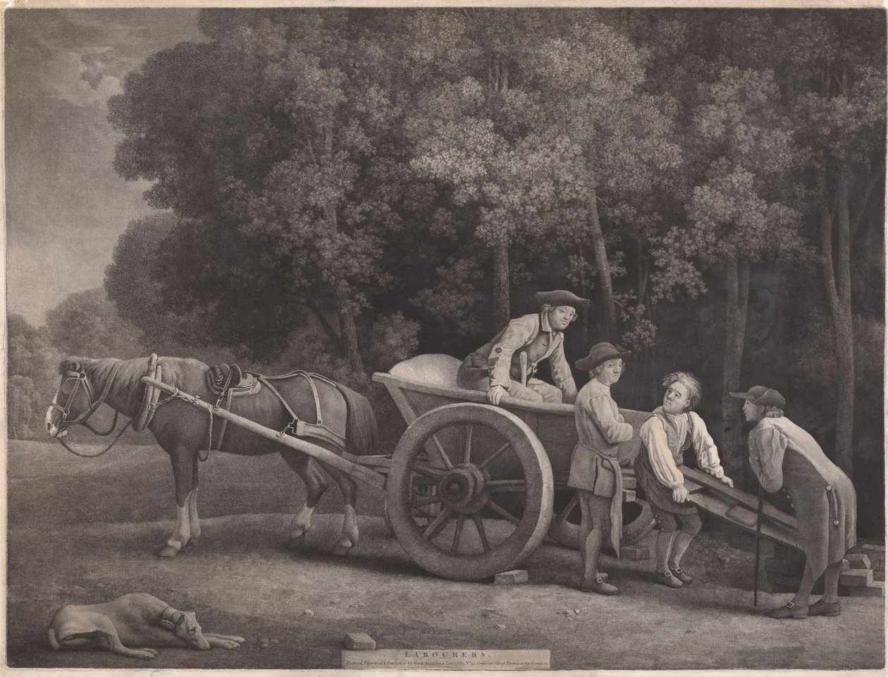 Sanatçı tarafından oyulmuş işçiler, pub. 1789 (aşındırma) by George Stubbs