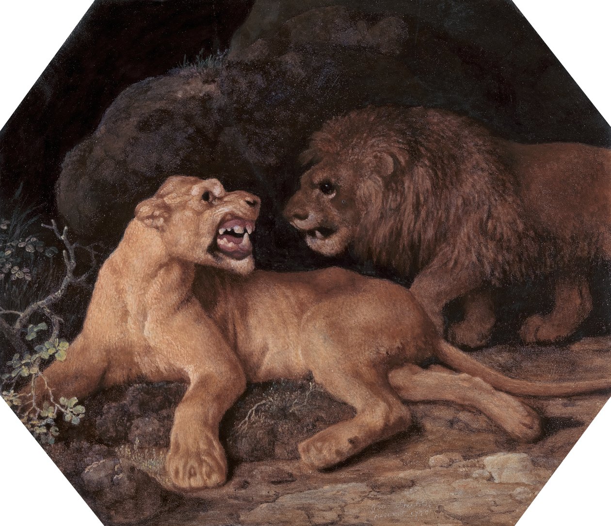 Aslan ve Dişi Aslan, 1770. by George Stubbs
