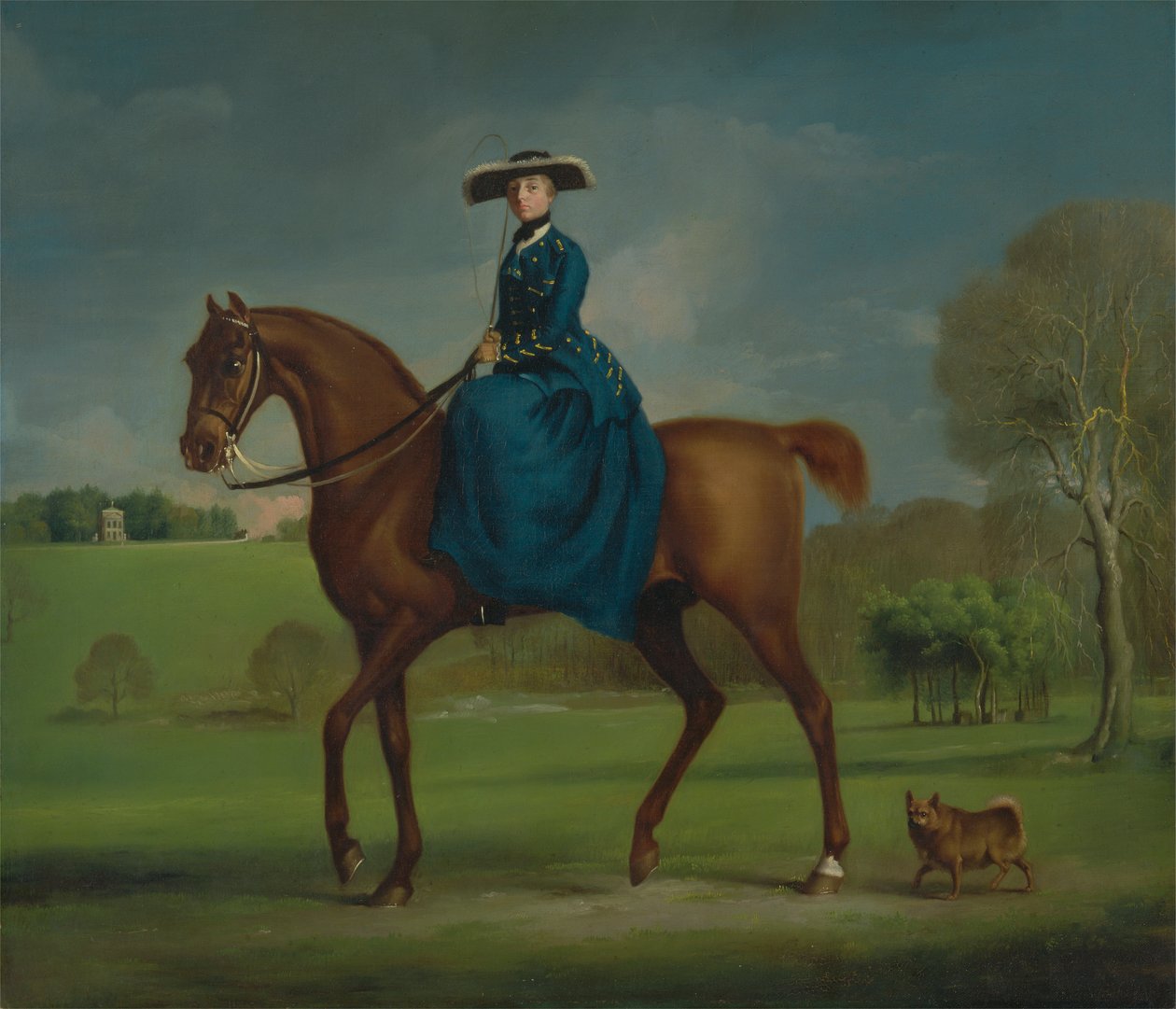 Coningsby Kontesi Charlton Avı Kostümü Giymiş by George Stubbs