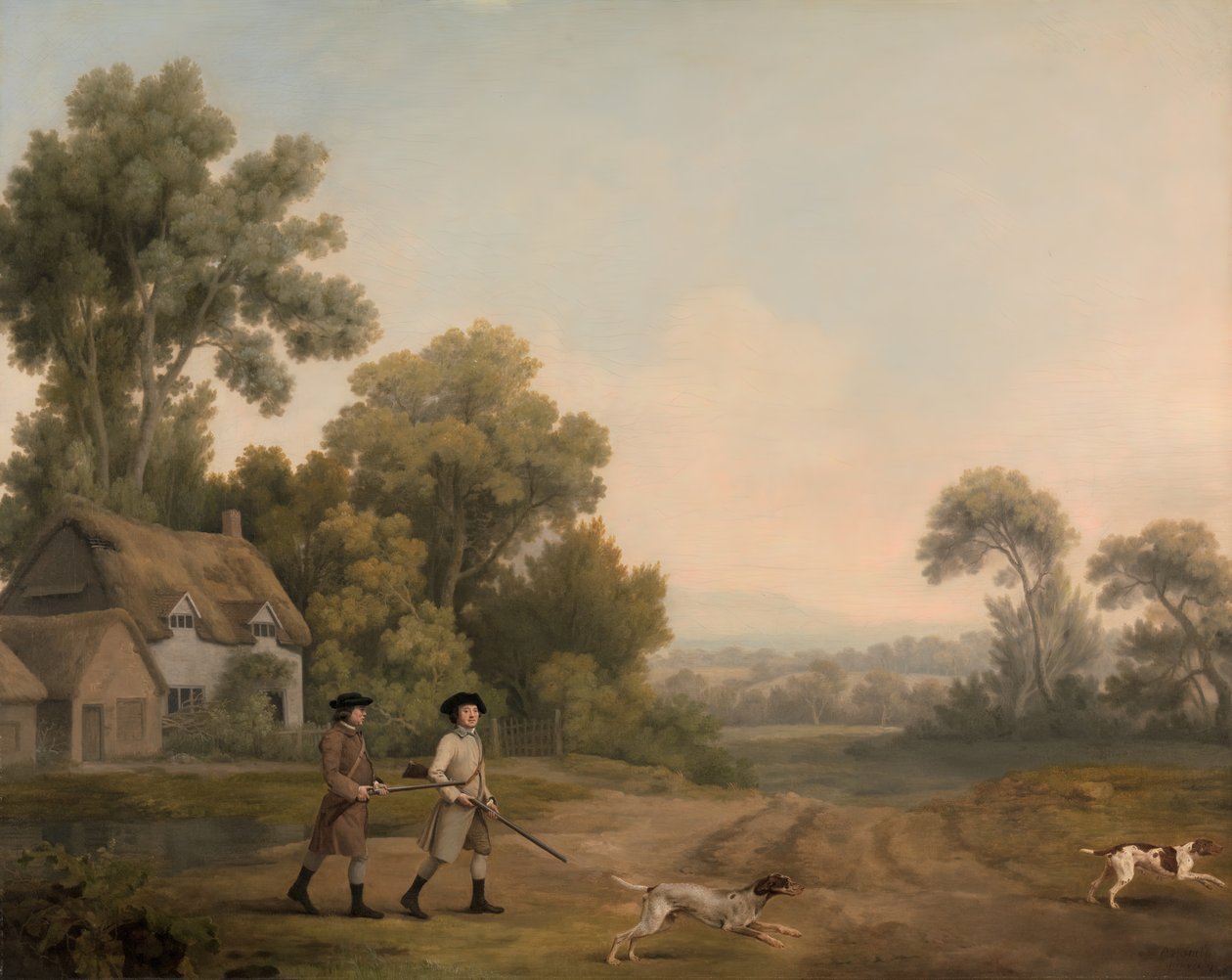 İki Bey Ateşe Gidiyor, İki Beyefendi Ateş Ediyor, 1768. by George Stubbs