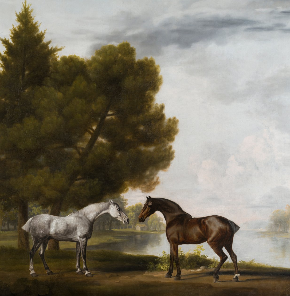 Bir Peyzajda Birleşen İki At, 1765-80 dolayları (tuval üzerine yağlı boya) by George Stubbs
