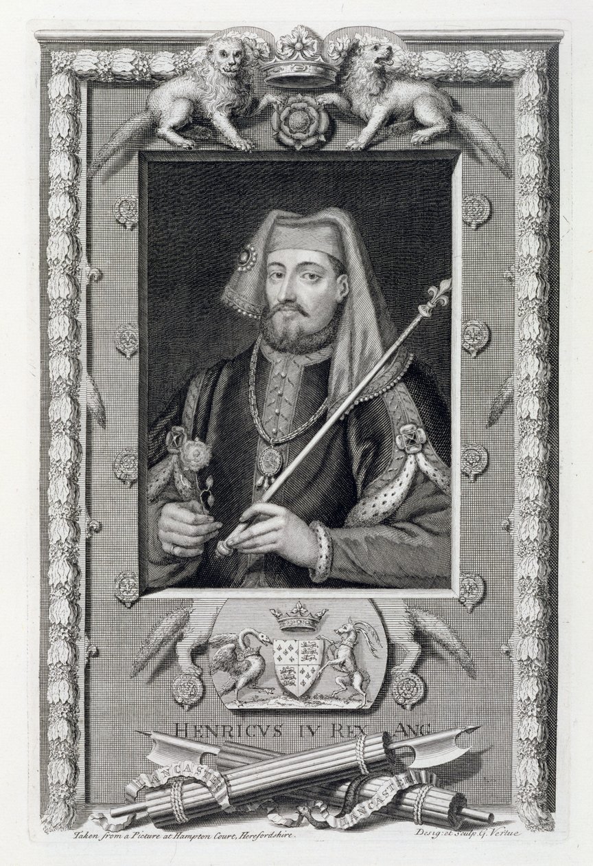 Henry IV (1367-1413) 1399'dan itibaren İngiltere Kralı, Hampton Court'ta sanatçı tarafından oyulmuş bir tablodan sonra by George Vertue
