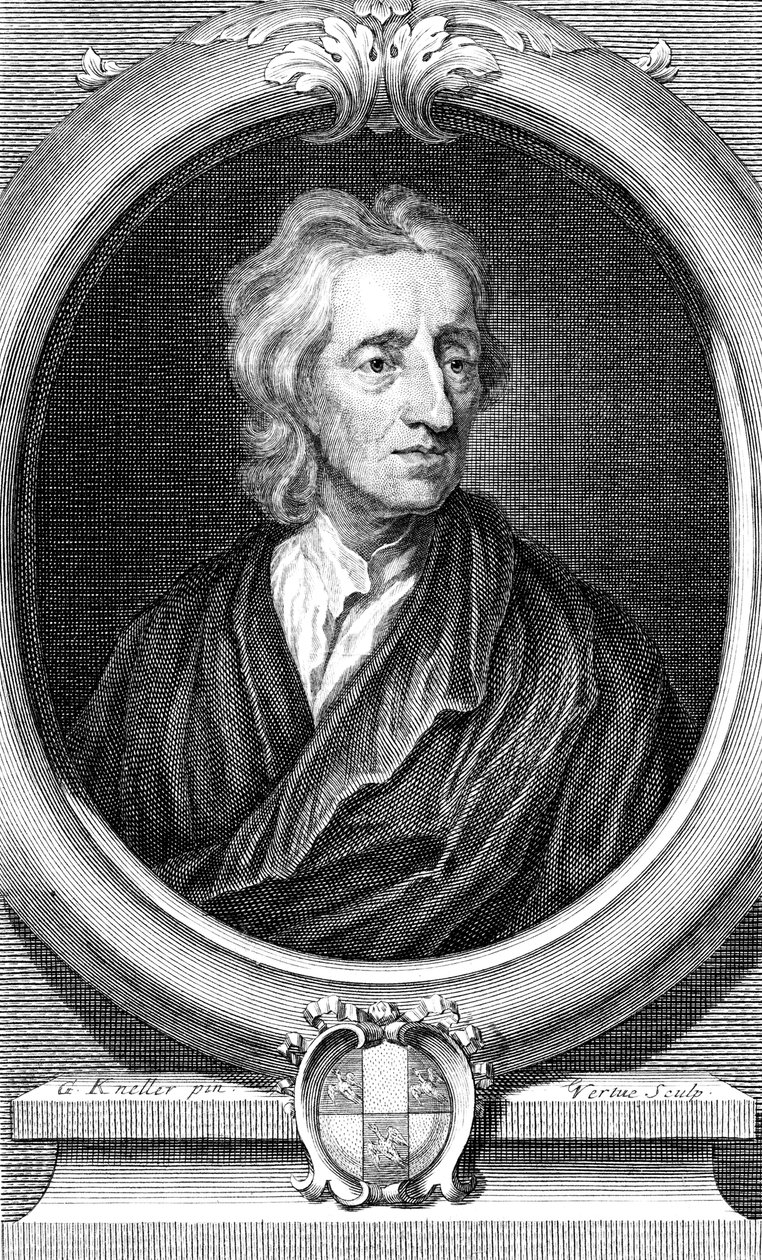 John Locke, İngiliz filozof, c1713 by George Vertue
