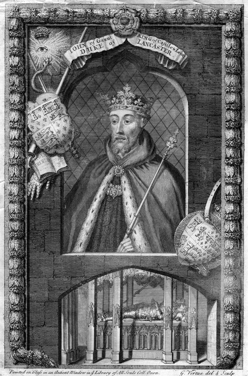 John of Gaunt, 1. Lancaster Dükü, 18. yüzyıl by George Vertue