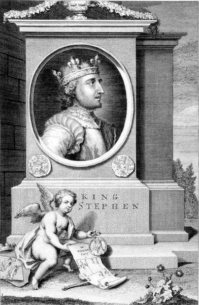 Stephen (c.1097-1154) İngiltere Kralı, sanatçı tarafından oyulmuş (gravür) by George Vertue