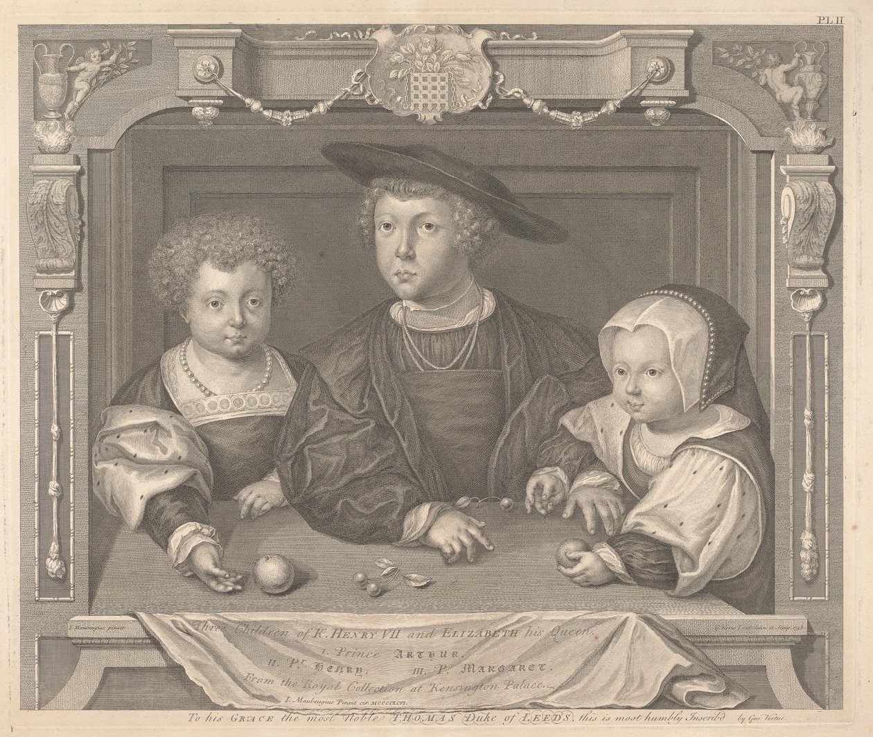 Henry VII ve Kraliçesi Elizabeth'in Üç Çocuğu, Prens Arthur, Prens Henry ve Prenses Margaret by George Vertue