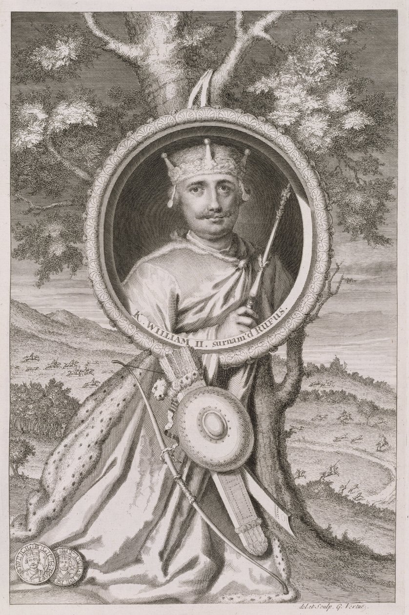 William II 'Rufus' (c.1056-1100) 1087'den İngiltere Kralı, sanatçı tarafından oyulmuş (gravür) by George Vertue