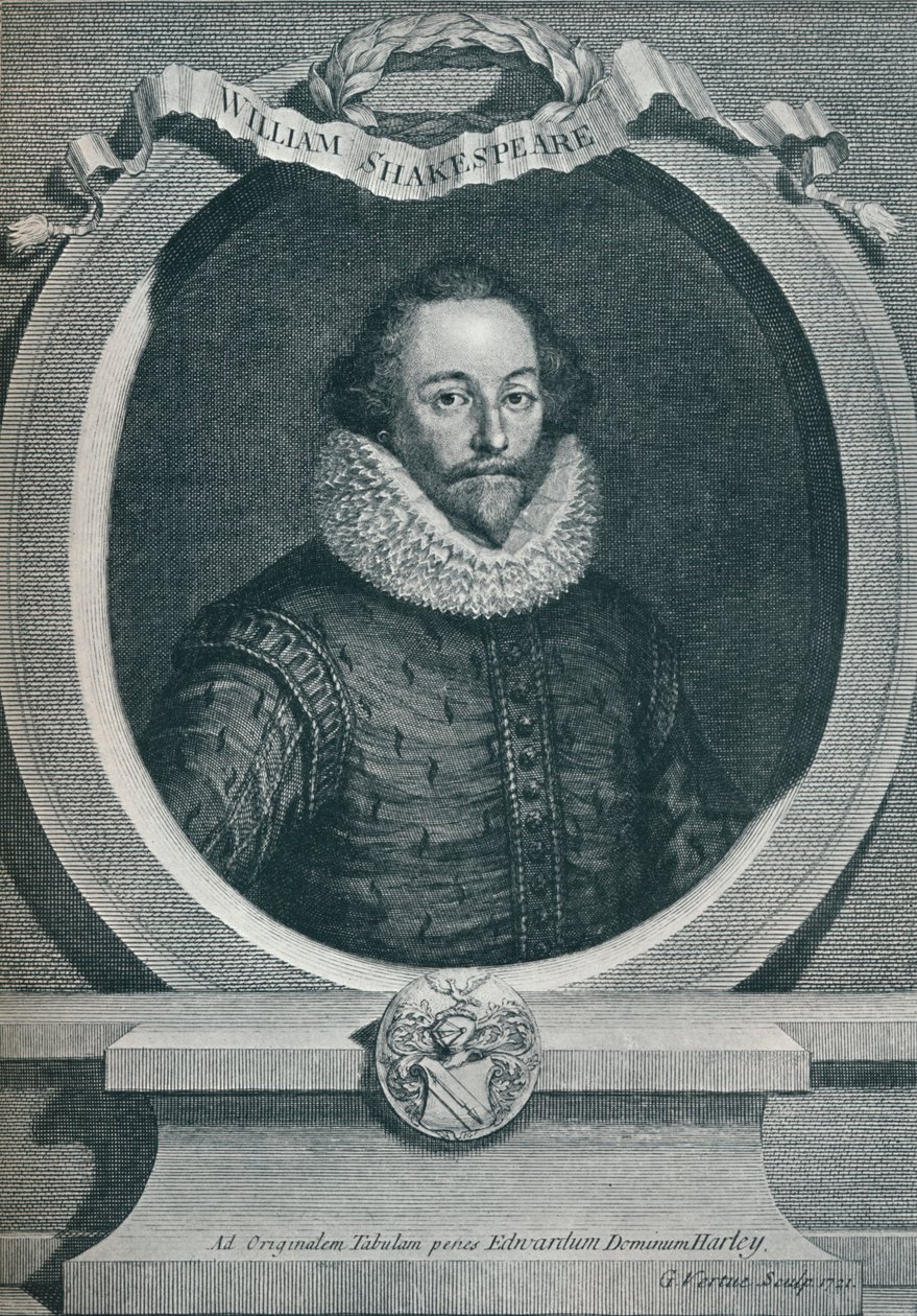 William Shakespeare 1564-1616, İngiliz şair ve oyun yazarı, 1721, 1913 by George Vertue
