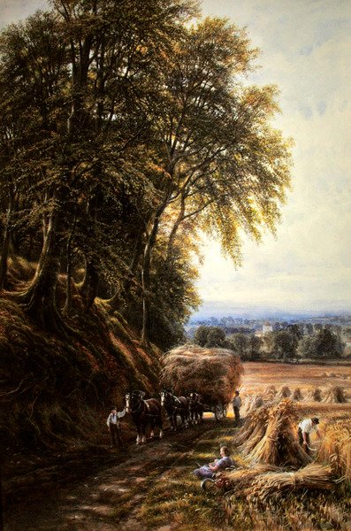 Hasat Zamanı (kağıt üzerine suluboya ve gövde rengi) by George Vicat Cole