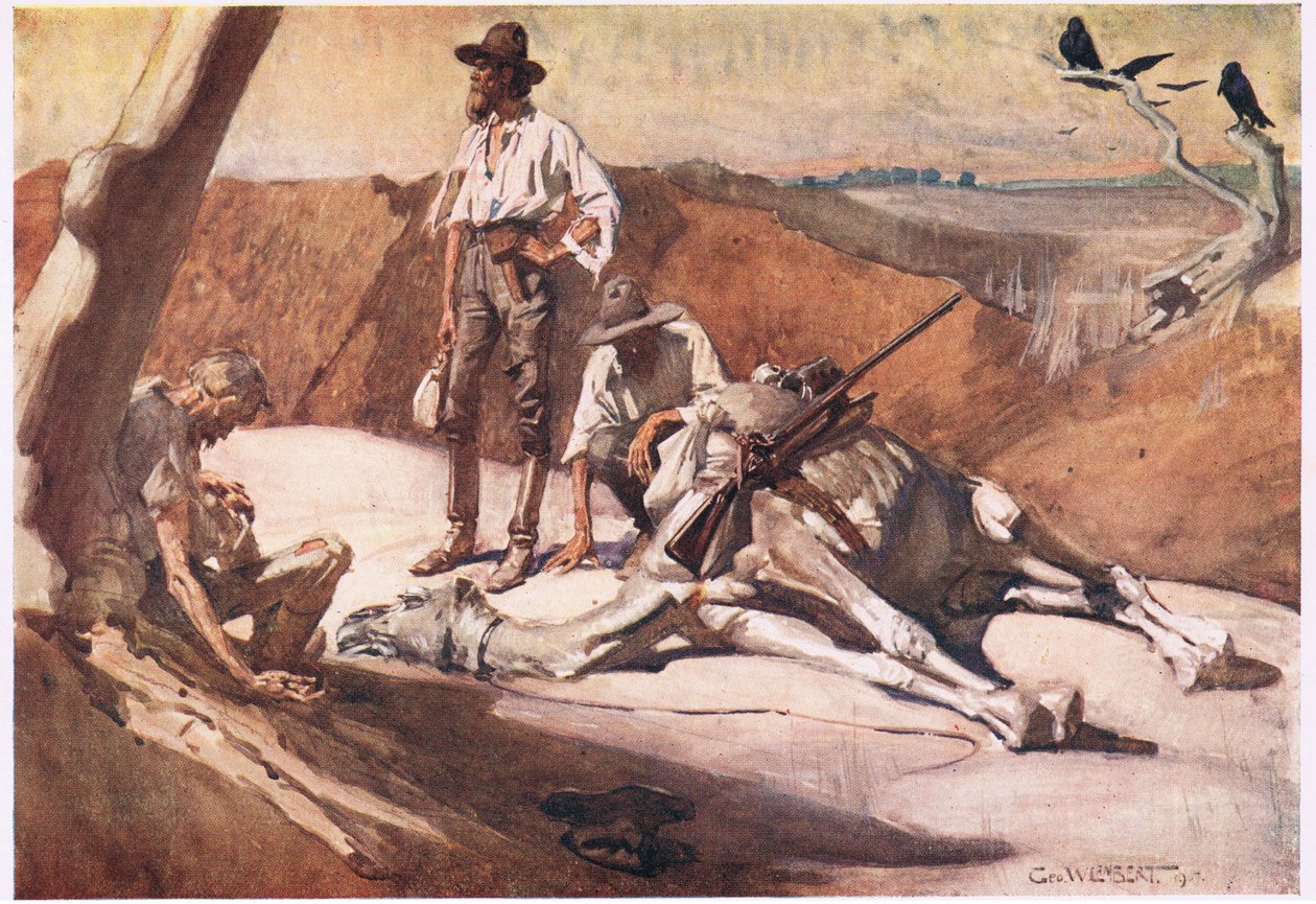 Umutsuz Dağı yolunda (renkli taş) by George Washington Lambert