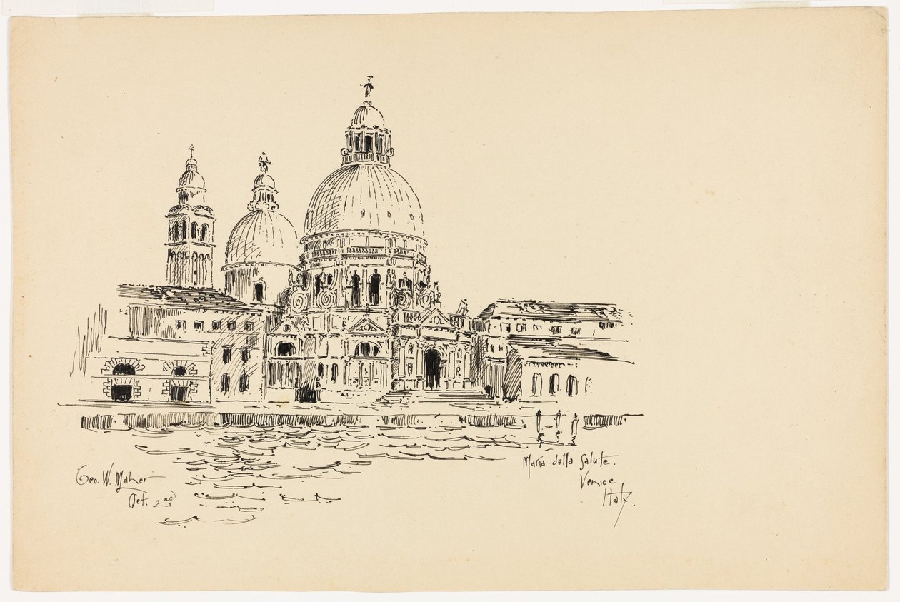 Sta. Maria della Salute, Venedik, İtalya, Seyahat Kroki by George Washington Maher