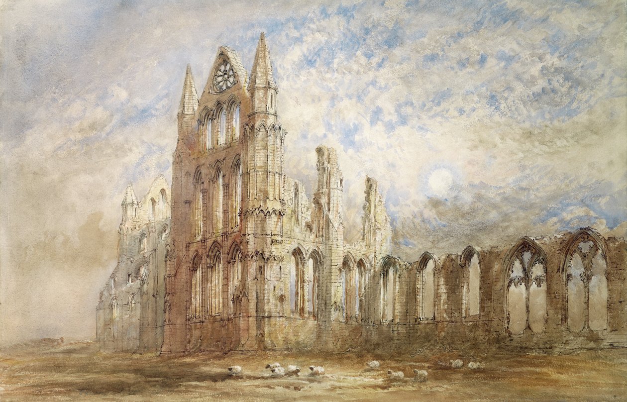 Whitby Manastırı (kağıt üzerinde wc) by George Weatherill