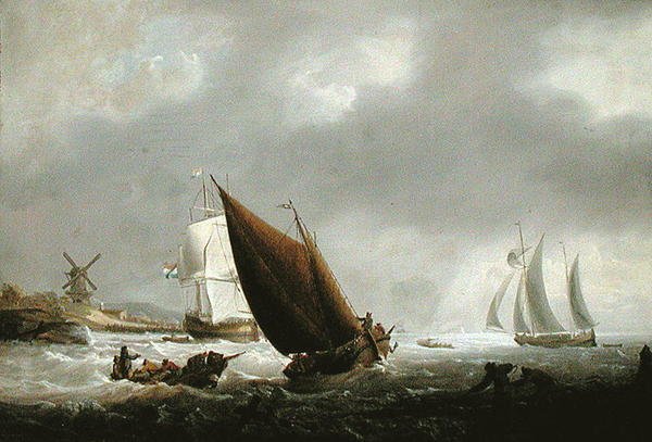 Bir Hollanda Halicinden Nakliye (tuval üzerine yağlı boya) by George Webster