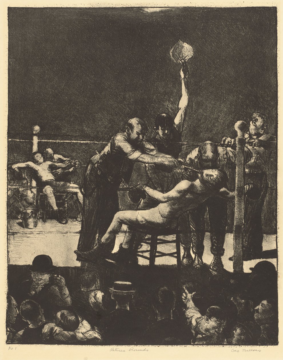 Mermiler Arası, büyük, ilk taş, 1916. by George Wesley Bellows